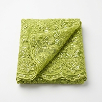 Nouveau Tissu en Dentelle Guipure Africaine Vintage de Haute Qualité, 5 Yards, Perlé, Écologique, 100% Polyester, Broderie de Paillettes 51-52