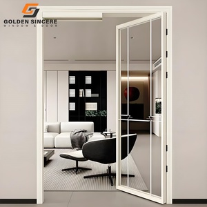 Porte intérieure moderne personnalisée pliante à double vitrage PD Nouveau design de porte coulissante pivotante pour salle de bain en aluminium PT pour la maison et la villa - Product Image 2