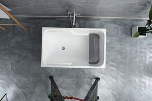 小型深圆形亚克力浴缸独立式浸泡浴缸独立浴缸小型浴室基座浴缸 - Product Image 3