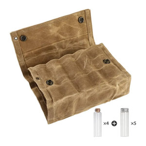 Kit d'épices de voyage en toile cirée imperméable, sac de rangement pour bouteille d'assaisonnement, ustensiles de Camping en plein air, <span class=keywords><strong>porte</strong></span>-épices de voyage pour brousse - Product Image 1