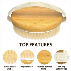 Cepillo de Masaje Corporal Redondo de Madera con Logotipo Personalizado, Cepillo de Baño Exfoliante de Cerdas Suaves - Product Image 6