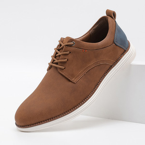 Chaussures pour hommes tendance et absorbantes, style marche et voyage en extérieur, en textile bleu marine, avec empiècement de talon en cuir de vachette, basses et souples, de ville - Product Image 2