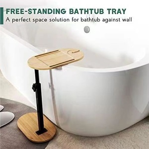 Support de téléphone portable et <span class=keywords><strong>tablette</strong></span> réglable en hauteur, amovible, de type sol, pour baignoire, étagère de rangement pour salle de bain, organisateur pour spa de luxe - Product Image 3