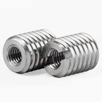 304 Stainless Steel Bolt Style Threaded Sleeve Locking Insert, Screw-in Bushing, Blind Nutsert Thread Repair Kit for Metal