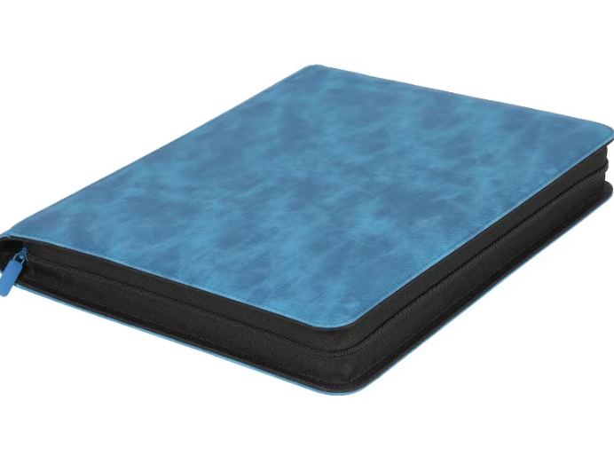 T274 denim-style large 9-grid blue