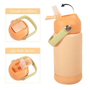 Botella de Agua Infantil de 12oz al por Mayor con Tapa de Paja, Vaso Escolar de Acero Inoxidable Aislado, Libre de BPA, Logotipo Personalizado, Proveedor a Granel, OEM - Product Image 4