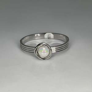 Bracelet en acier inoxydable 316L avec pierre opale, plaqué or PVD, bijoux tendance pour femmes - Product Image 1