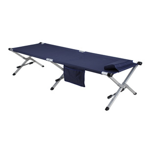Lit <span class=keywords><strong>de</strong></span> camping pliable moderne, demi-aluminium, demi-fer, portable, avec poche latérale <span class=keywords><strong>pour</strong></span> adultes, Oxford - Product Image 1