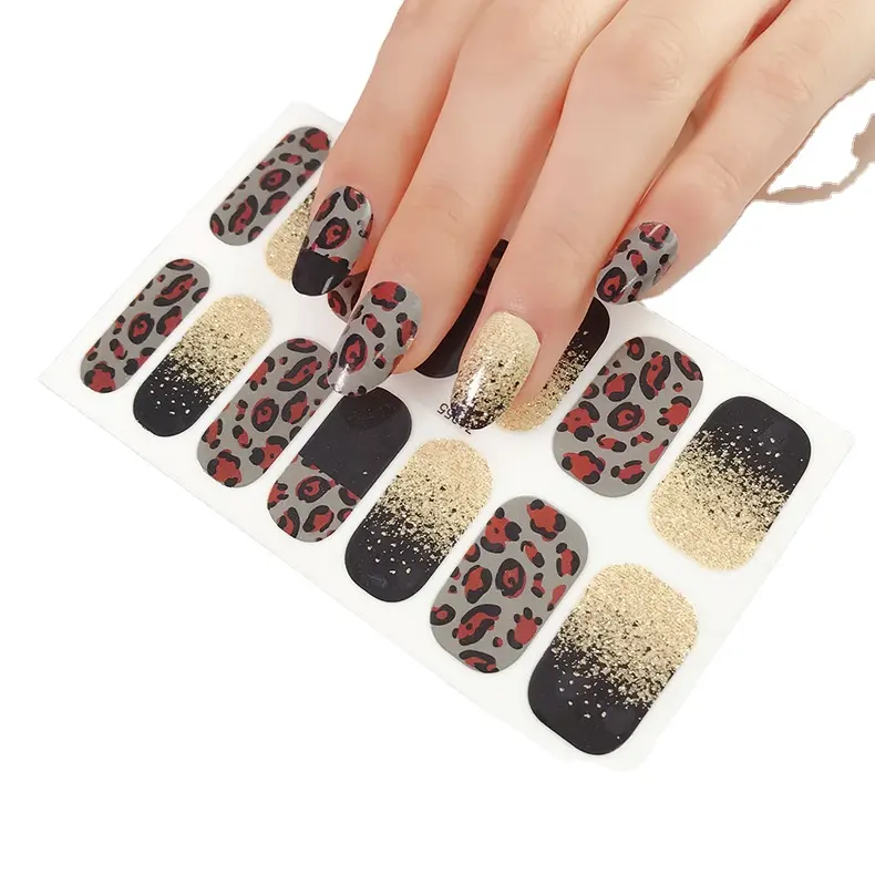 Vendita all'ingrosso di adesivi per unghie leopardo 3D di altissima qualità