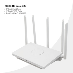 Router Gigabit Mesh de Doble Banda R730G-HS AX3000 3000Mbps 4GE+2.4G+5G+Wifi6 con 4 Antenas Externas de 7dB HUA WEI ENGINEER OEM - Product Image 1