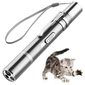 Stylo laser interactif de haute qualité, rechargeable par USB, en acier inoxydable, avec pointeur rouge classique, pour chat, jouet d'exercice - Product Image 1