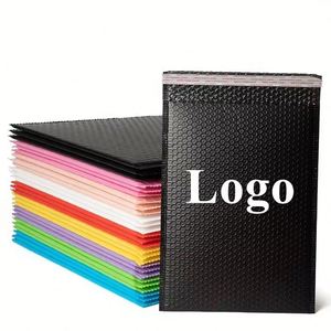 Bolsas de Correo de Burbujas de Poliéster Negro Mate Personalizadas con Logotipo Serigrafiado, Acolchadas y Autosellables para Envíos y Regalos - Product Image 1