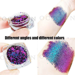 Pigment d'ombre à paupières caméléon caméléon translucide irrégulier, flocons irisés, flocons de vernis à ongles, meilleure vente - Product Image 4