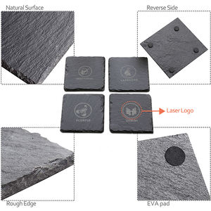 Lot de 4 sous-verres de tableau noir en <span class=keywords><strong>ardoise</strong></span> avec <span class=keywords><strong>craie</strong></span> en boîte Coeur en vrac naturel fait à la main - Product Image 3