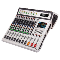 Console de mixage audio 8 canaux avec 99 effets DSP, USB, Bluetooth, alimentation fantôme 48V, mixeur sonore numérique pour scène live, DJ, studio