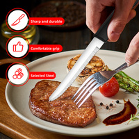 Couteau à steak professionnel en acier inoxydable pour cuisine de restaurant avec logo personnalisé et manche en PP