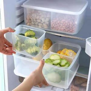 Food Container With Compartments Transparent Plastic Storage Box For Kitchen Organizing <b>Vegetables</b> Grains Spices - Product Image 3