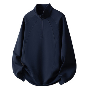 Nouveau <span class=keywords><strong>pull</strong></span> décontracté à col montant, coupe ample, anti-boulochage, avec demi-fermeture éclair et poches latérales, idéal pour le printemps et l'automne - Product Image 4