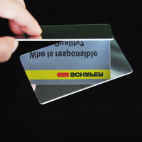Carta Specchio in PVC Trasparente di Alta Qualità, Impermeabile, Personalizzata, Formato Carta di Credito, con Logo, Carta Magnetica