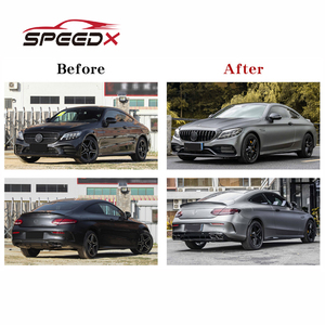 Pour <span class=keywords><strong>Mercedes</strong></span> W205 classe C coupé mise à niveau <span class=keywords><strong>C63</strong></span> <span class=keywords><strong>AMG</strong></span> BodyKit pare-chocs avant arrière calandre becquet capot garde-boue - Product Image 2