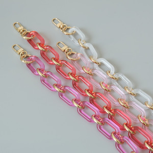 Tracolla a catena in acrilico rosa trasparente per borse in plastica ornamento accessorio di ricambio borsa tracolla - Product Image 2