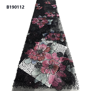 Chocoo Mới Nhất Phi Hoa Bead Váy Ren Vải <span class=keywords><strong>2025</strong></span> Sang Trọng Đính Cườm Thêu Ren Vải Cho asoeboi - Product Image 1