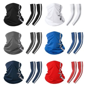 Cycling Sun Protection Neck Warmer Sleeve Set Ice Silk Full Face Mask Breathable Dustproof One Size Solid Color - Product Image 2