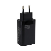 Chargeur USB C 65W 2C1A CE GaN PD QC 3.0 Charge rapide compatible avec les ordinateurs portables iPad Pro iPhone 15 Pro Max 13 Galaxy