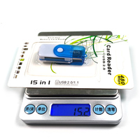 Lecteur de carte USB2.0 multifonction haute vitesse 15 en 1 480 Mbps Lecteur de carte mémoire Micro intelligent pour Samsung Xiaomi Macbook
