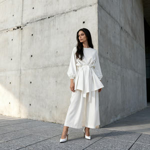 Robe Abaya décontractée modeste en polyester uni pour femmes musulmanes, fournisseur en gros de Chine, nouveau design - Product Image 1