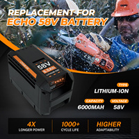 Penggantian Baterai 58V 4Ah 5Ah 6Ah untuk Gergaji Mesin Echo CCS-58V, Mesin Pemotong Rumput CLM-58V, AEG 58V ALT58BT ABL58JB, Baterai Perkakas Listrik
