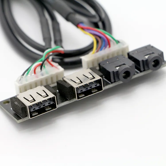 PC Front Panel I/O Board 2 Port USB 3.0 + HD Audio 2 Jacks with 20Pin Header Cable for Computer Case