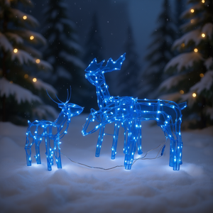 Illuminazione Natalizia a Tema Renna, 229 LED Blu, Luci per Esterni per le Festività, Garanzia di 3 Anni, AC 110V - Product Image 2