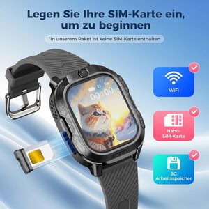 Montre connectée carrée pour enfants OIKKEI, GPS, appels vidéo IA, chat vocal, SMS, WiFi, 47 jeux, 4 modes sportifs, suivi d'activité, silicone - Product Image 5