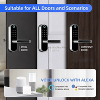 Offre Spéciale – Serrure Intelligente à Mortaise Standard Américaine avec Poignée, Compatible Ttlock/Tuya, Déverrouillage par Application WiFi, Empreinte Digitale et Mot de Passe, Idéale pour Portes en Bois