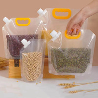 Pochette à bec personnalisée Sacs de riz transparents PE de qualité alimentaire Sac en plastique de stockage de grains de haricots debout Accepter Design Logo
