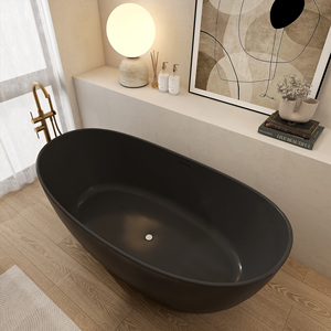 Maydon อ่างอาบน้ำหินเรซินเทียมทรงรีทรงรีทรงรีแบบตั้งได้พื้นผิวแข็งเป็นมิตรกับสิ่งแวดล้อม - Product Image 2