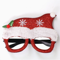 Gafas Decorativas con Diseño de Árbol de Navidad Rojo y Pedrería para Fiestas de Navidad, Disfraces y Accesorios Temáticos Navideños