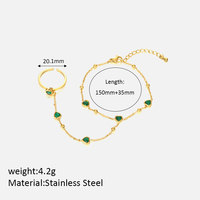 Bracelet de doigt en acier inoxydable 316L anti-ternissement plaqué or PVD 14k 18k, chaîne de main de mariée, bague-bracelet pour femme