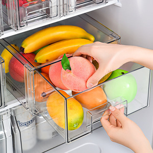 Refrigerator Freezer Drawer Organizer Transparent Rectangle BPA Free Food Grade Storage For Kitchen Fridge Organization - Product Image 2