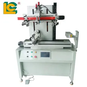 New Design PLC Control Semi Automatic Round Surface Bottle Screen Printing Machine for Plastic Bottle with LED UV Curing