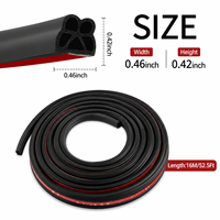 Bande d'étanchéité en caoutchouc EPDM auto-adhésive double couche à 5 trous en forme de B pour porte de voiture, fenêtre, capot et coffre, réduction du bruit