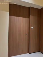 Portes pivotantes extérieures en bois massif avec insert en verre, modernes et étanches, pour entrée principale d'appartement ou de maison, de la marque BOCHARM