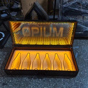 Caja Portadora de Botellas de Champán <span class=keywords><strong>Ace</strong></span> <span class=keywords><strong>of</strong></span> Spade para 6 Botellas, Caja Exhibidora de Botellas de Champán VIP con Luces LED - Product Image 1