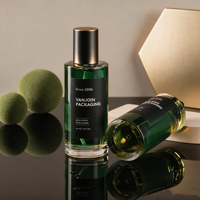 Flacon d'huile en verre de luxe 100ml 120ml 150ml, emballage en verre dépoli vert avec étiquette et bouchon doré, flacon compte-gouttes pour sérum et huile
