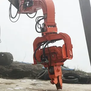 K250 Excavator dipasang Vibro palu hidrolik 360 derajat rotasi mesin pendukung tumpukan Driver mesin bor