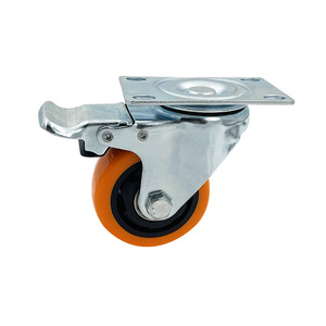 Ruedas de PVC para Muebles, Sillas y Carritos, Color Naranja Mediano, 3/4/5 Pulgadas, con Freno, Direccional, Universal, para Oficina y Hotel, Directo de Fábrica - Product Image 4