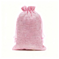 Pochette d'anniversaire réutilisable en jute et lin bio, sacs à bonbons en toile de jute avec cordon de serrage et logo personnalisé
