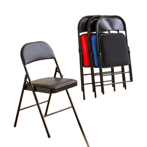 Sillas Plegables Apilables de Metal Negro Personalizadas Baratas al por Mayor de China para Eventos y Fiestas - Product Image 1