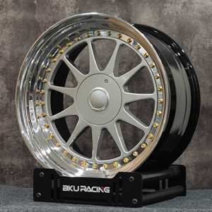 Jantes BKU 3 pièces 5x120 Triple Step Lip 15 16 17 18 pouces, jantes en alliage argentées pour <span class=keywords><strong>BMW</strong></span> M5 <span class=keywords><strong>E30</strong></span> <span class=keywords><strong>M3</strong></span> E34 E36 E46 E39 E32 - Product Image 3